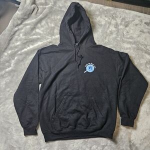 Gildan Heavy Blend Black Hoodie Addison Graphic Pullover Medium